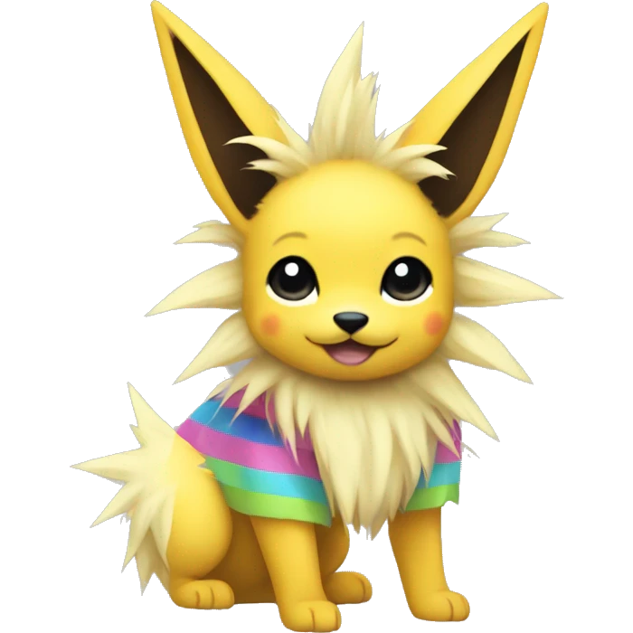Jolteon with colorful stripes emoji