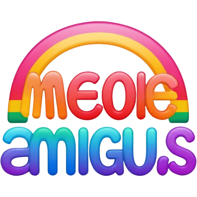 “Mejores amigas” text in colorful colors emoji