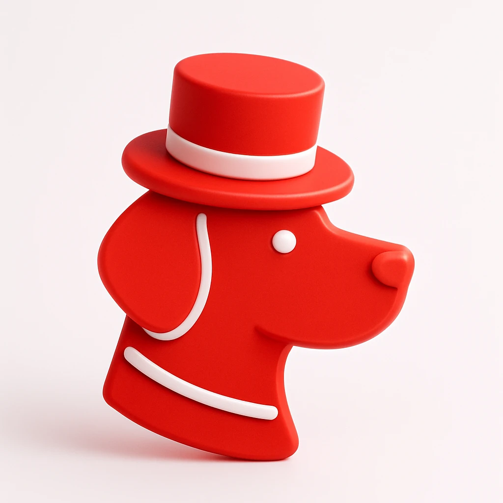 dog with tophat emoji