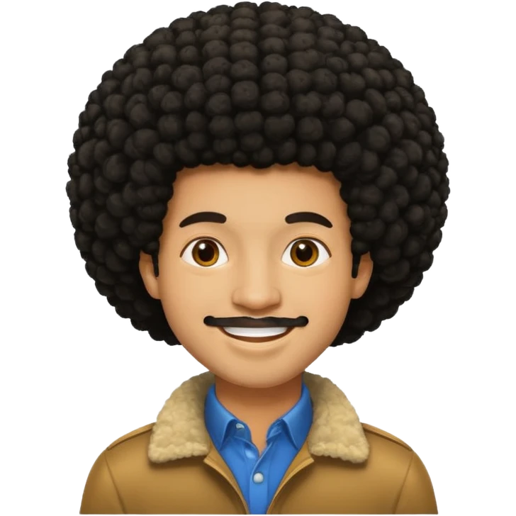 A man with an Afro emoji