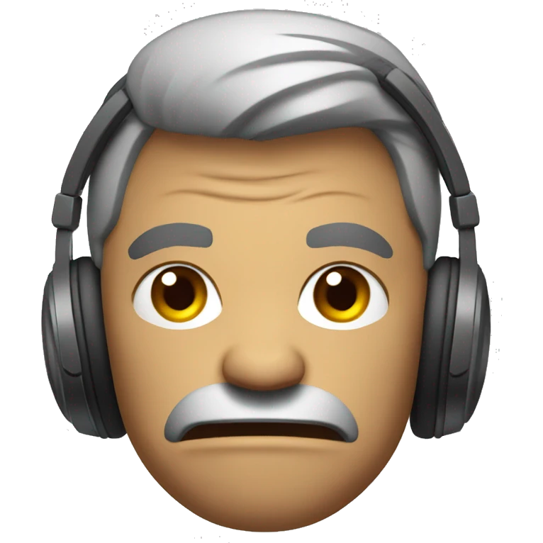 angry man in headphones  emoji