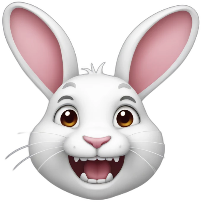 white rabbit with fangs emoji