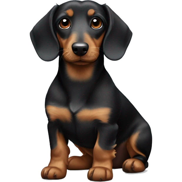 A wirehaired daschund with black hair emoji