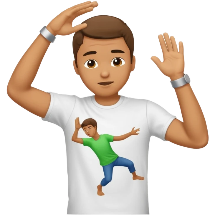 A man doing the dab emoji
