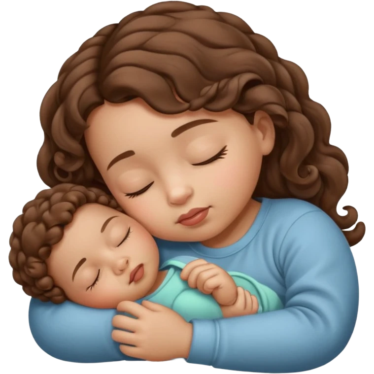 A baby sucking her thumb and sleeping lots of brown hair and knees curled up to her chest  emoji