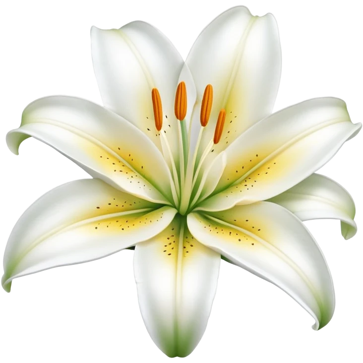 beautiful lily flower with white petals emoji