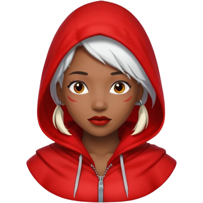 Rotkäppchen mit Schwarzer Haut und Weißen Haaren emoji