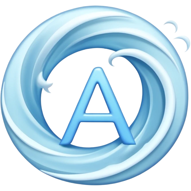 Letter A between two winds emoji