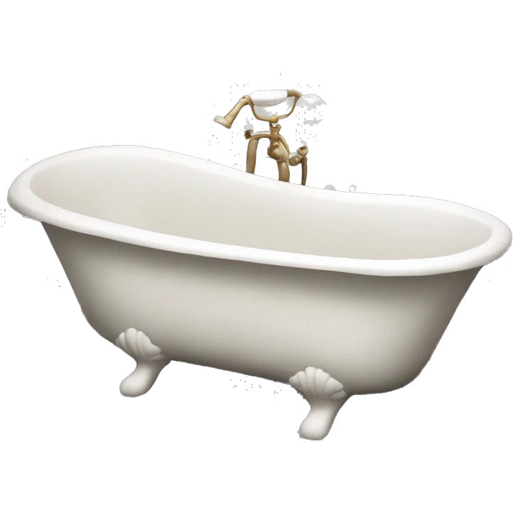 Porcelain bathtub with bubbles in it emoji