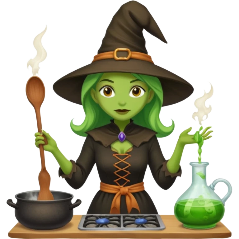 green witch cooking potion emoji