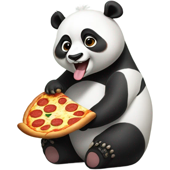 panda eating pizza emoji