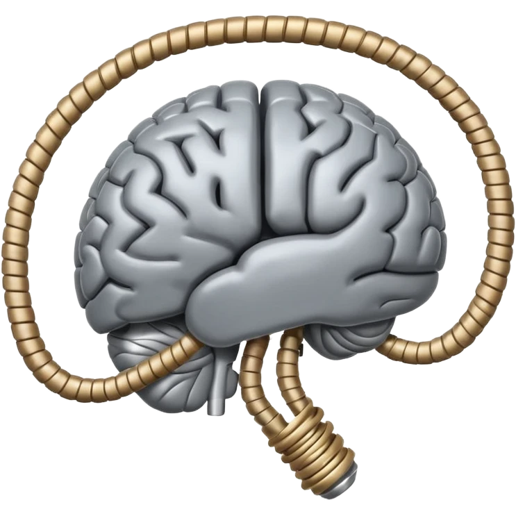 Half spring and half brain connected each other  emoji
