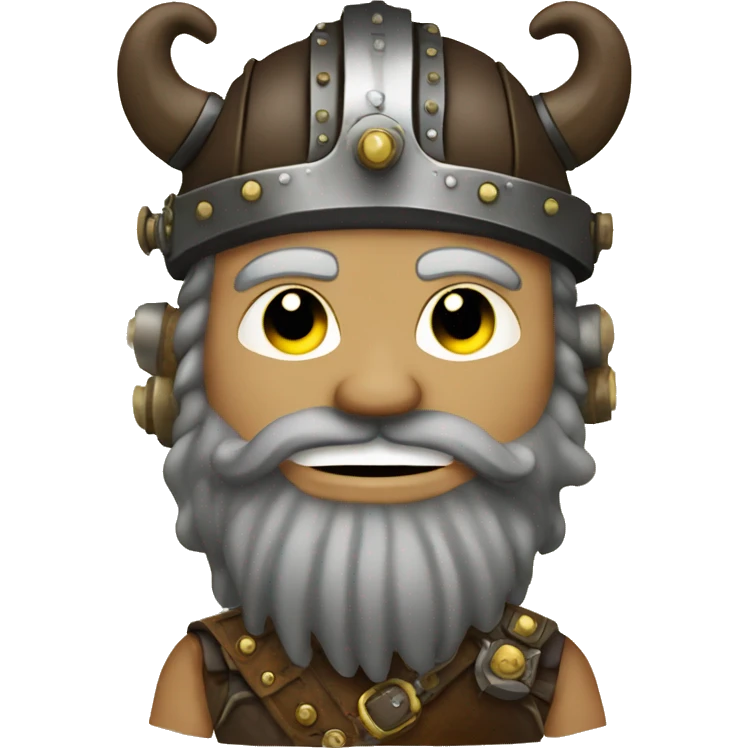 Waving Viking Emoji in Steampunk Style emoji