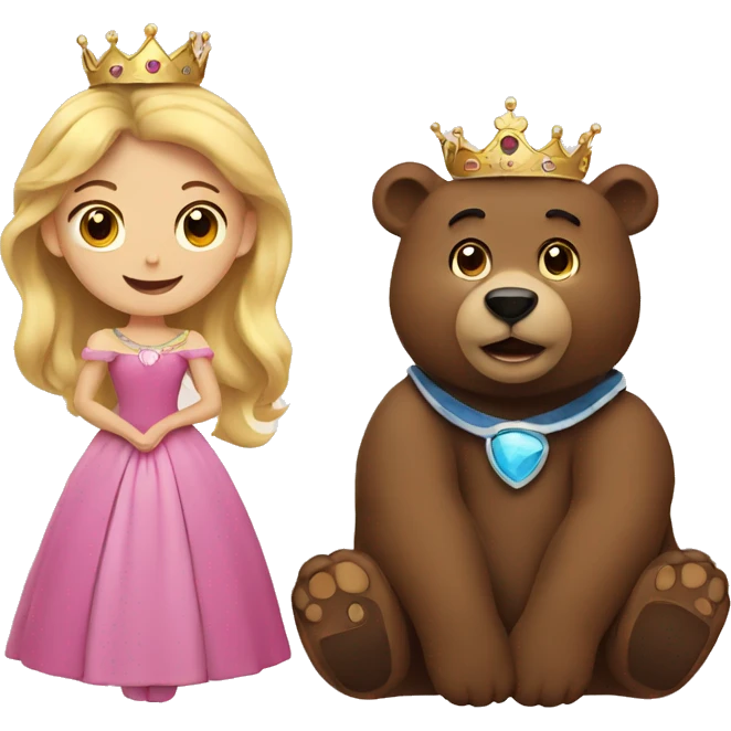 Bear and princess  emoji