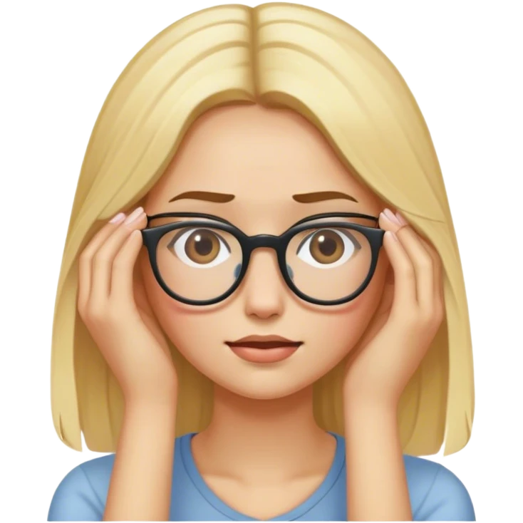 Blonde with glasses hand on head emoji