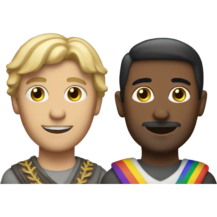 Two europeans mens with pride flag emoji