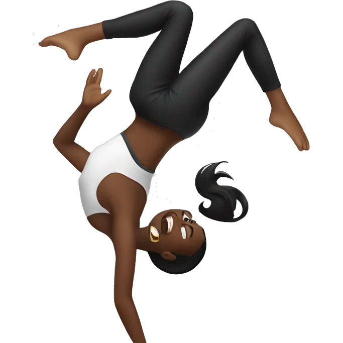 girl doing a back flip with diddy emoji