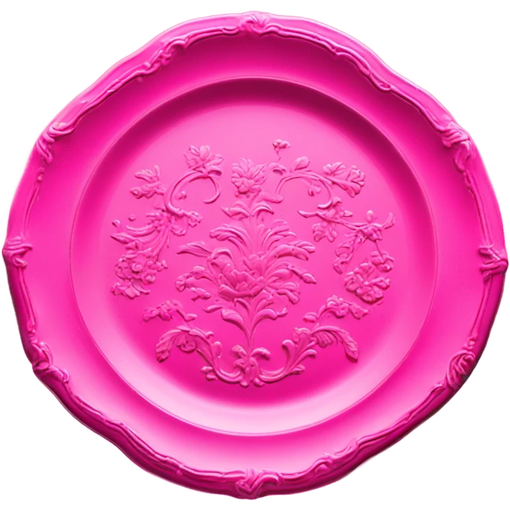 vintage rococo highly detailed hot pink plate emoji