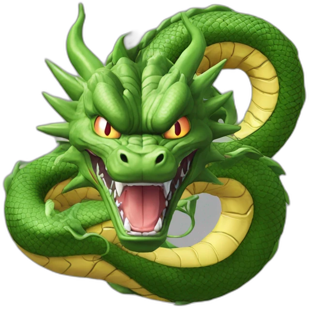 shenron from dragon ball z with dragon ball emoji