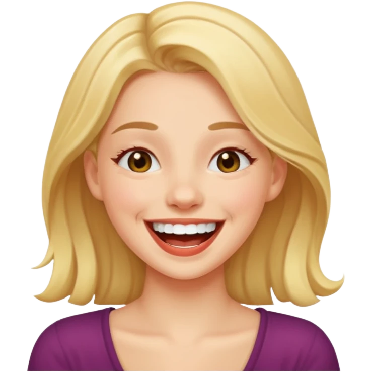 Chica guapa riéndose emoji