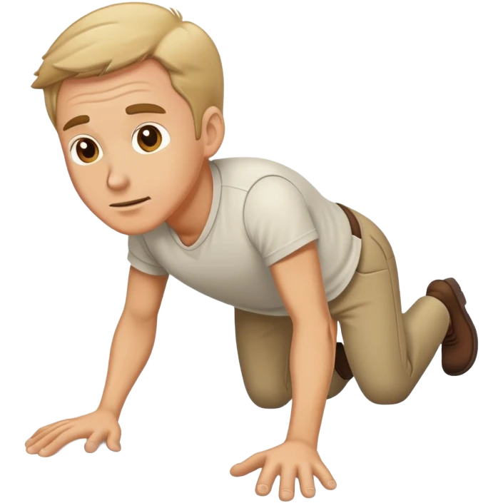 white Man crawling on ground emoji