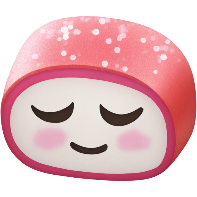 Pink sushi with glitter emoji