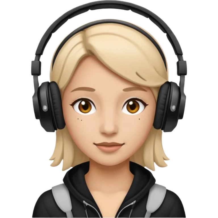 woman with on-ear headphones emoji