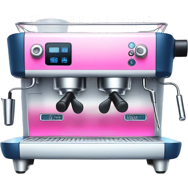 Pink and blue gradient hue espresso machine emoji