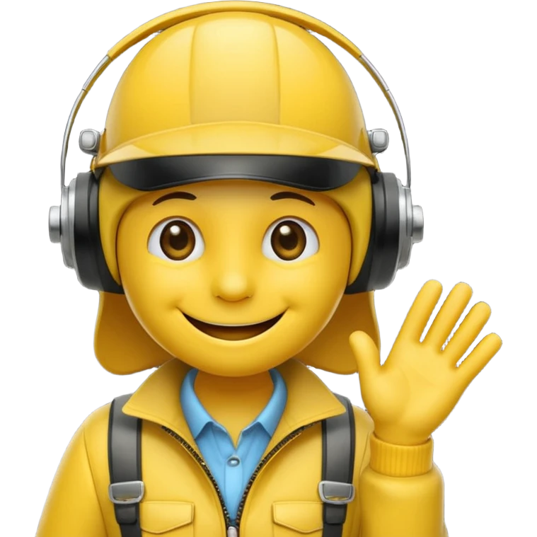smileys jaune faisant chut avec ses doigts portant une casquete helicoptère emoji