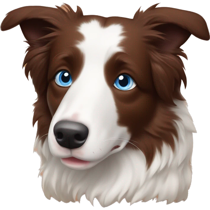Red marble border collie blue eyes cozy in blanket emoji