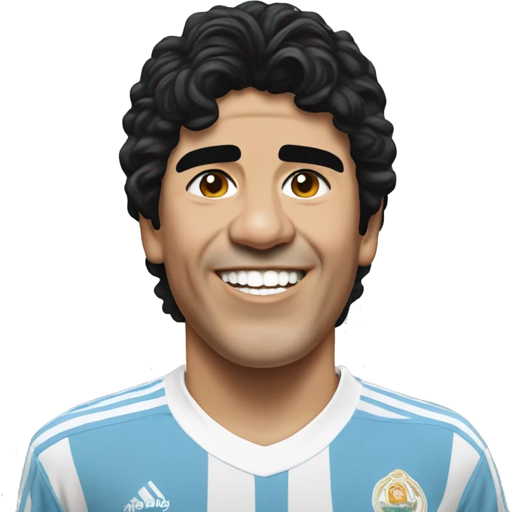 maradona argentina young smile emoji