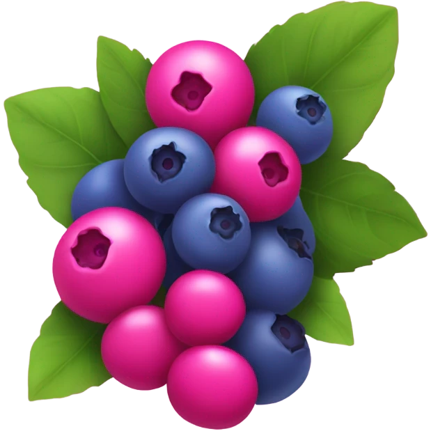Clusters of blueberries that are hot pink emoji