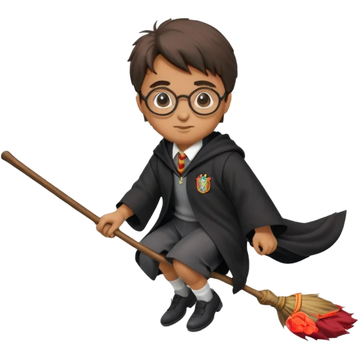 Harry potter flying on a broomstick emoji