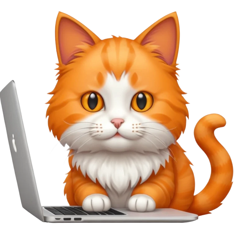 Cat using a laptop emoji