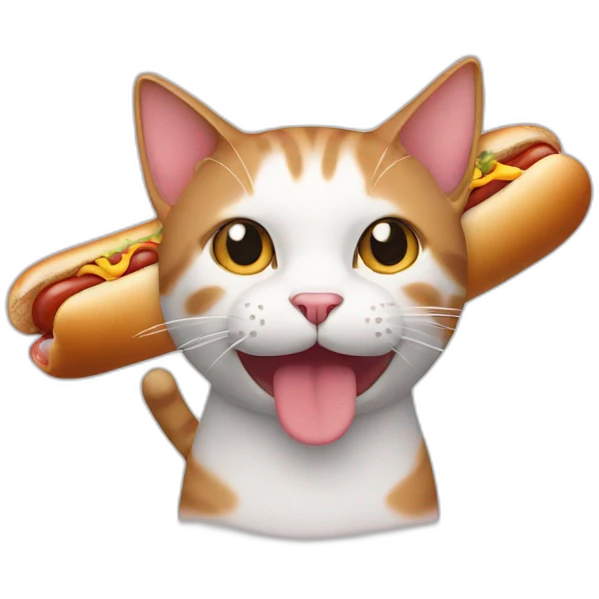 Cat with hotdog emoji