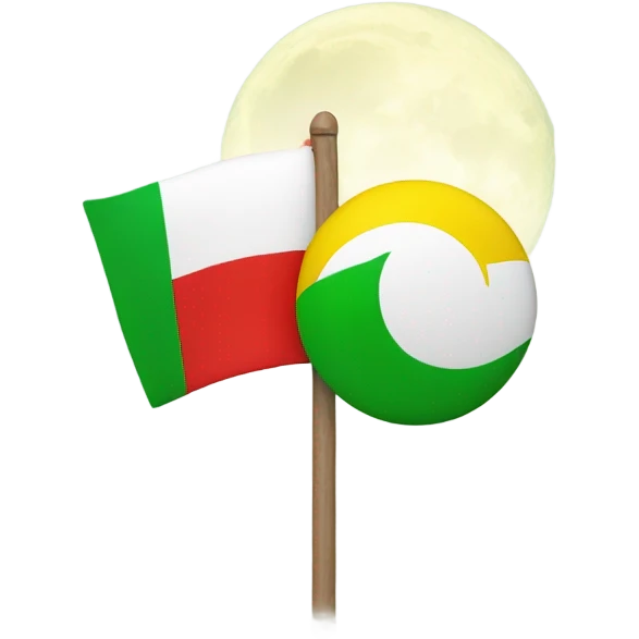 yellow is top green is second red is bottom and the white moon is middle flag emoji