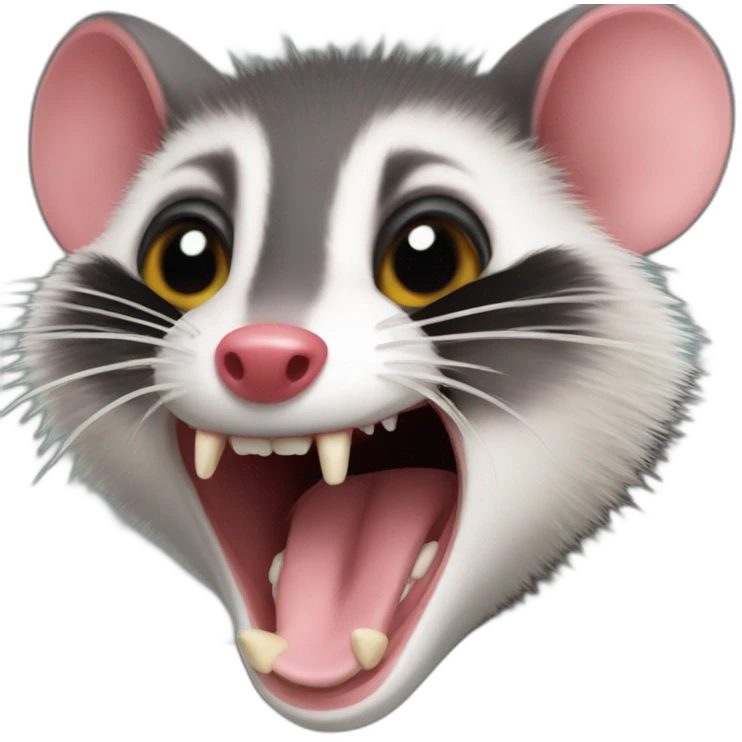 Opposum hissing emoji
