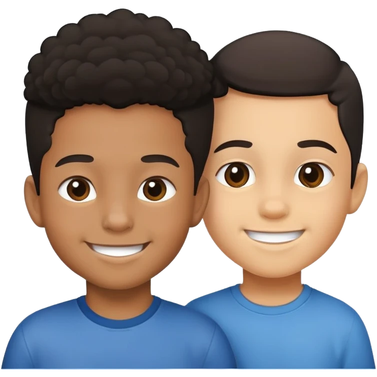 Two kids one black one mixed  emoji