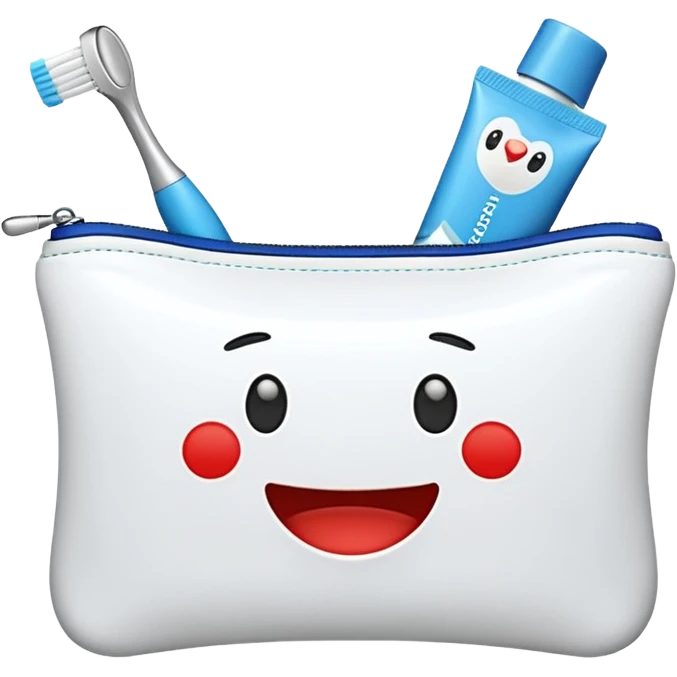 amenity kit with toothbrush toothpaste emoji