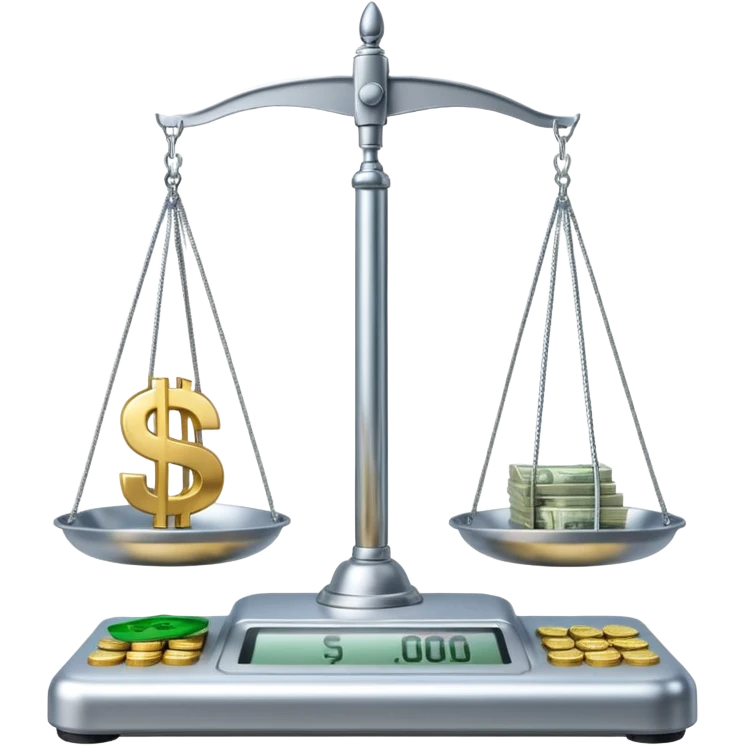 scale with money and AI written on other side emoji