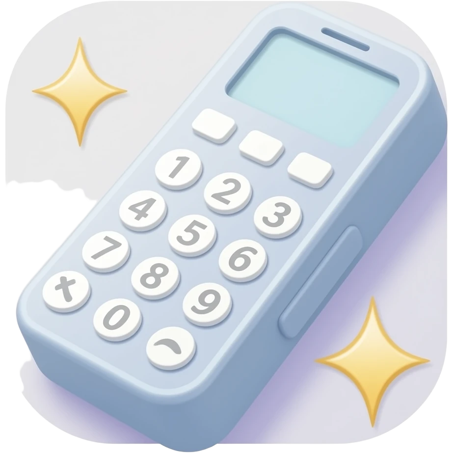 pastel retro cellphone icon with soft shadows, gentle sparkle, clean girl vibes emoji