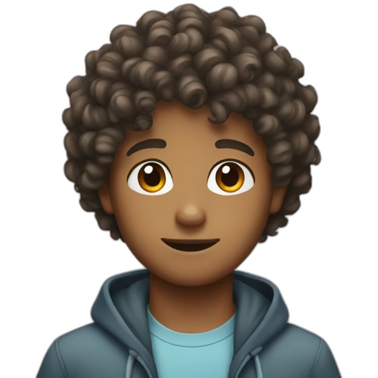 Curly hair boy emoji