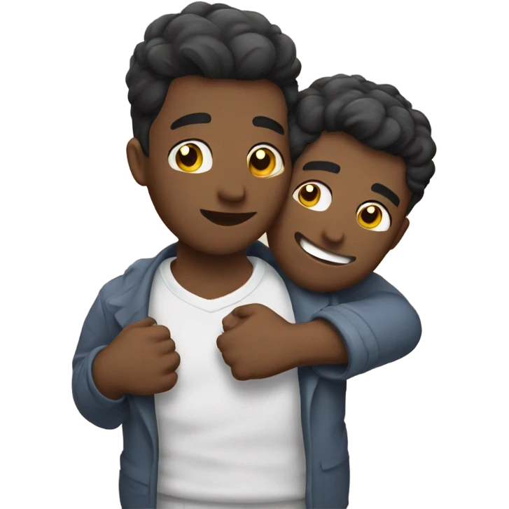 Gay guys hugging emoji
