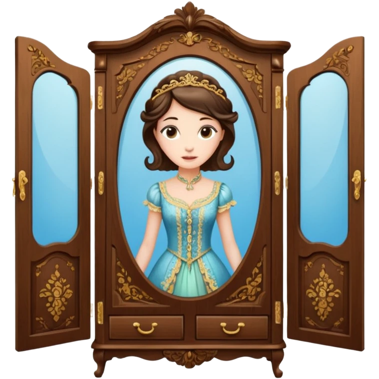 The characters in the fairy tale "Beauty and the Beast" are transformed into the lady in the wardrobe emoji