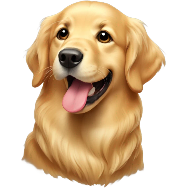 Golden retriever with tongue out  emoji
