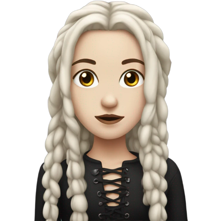 White gothic girl with dreads  emoji