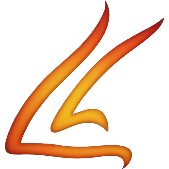 the letter K with flames around it emoji