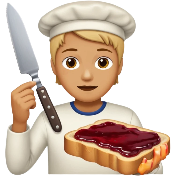 나이프로 식빵에 잼 바르기 emoji