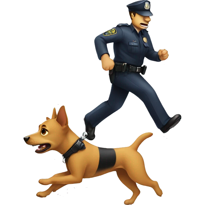 dog being chased by police dog emoji