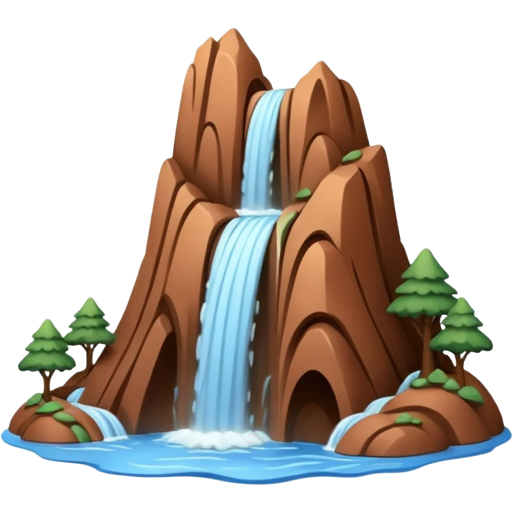 easy mountain clay model with waterfall emoji